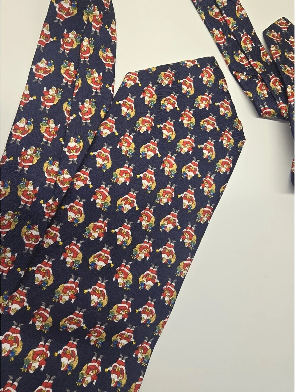 Kolte Men's Necktie 100% Silk Navy Blue Santa Made in Italy